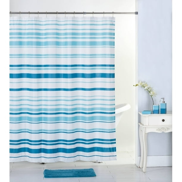 Mainstays 17 Piece Bath Set, Blue Stripe - Picture 1 of 10